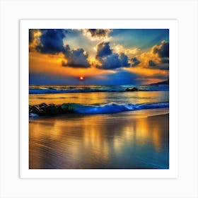 Sunset On The Beach 817 Art Print