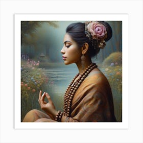 Meditating Woman 5 Art Print