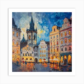 Prague At Night Art Print