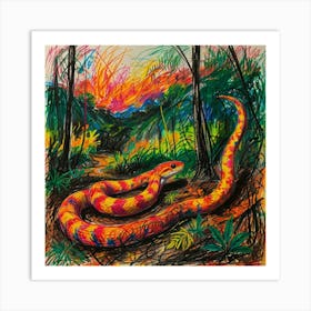 Snake In The Forest 3 Art Print