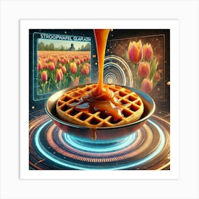 Stroopwafel Glaze Splash Scifi Art Print