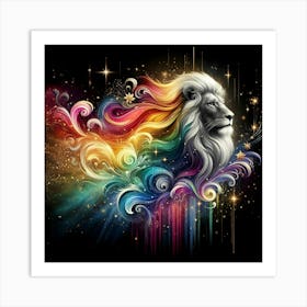 Rainbow Lion 3 Art Print