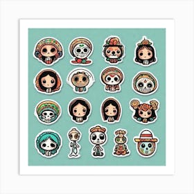 Mexico Sticker 2d Cute Fantasy Dreamy Vector Illustration 2d Flat Centered By Tim Burton Pr (39) Art Print