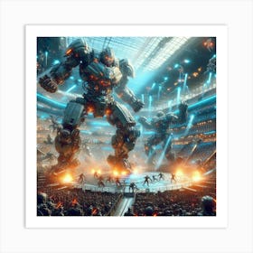 Giant Robots In A Stadium Art Print