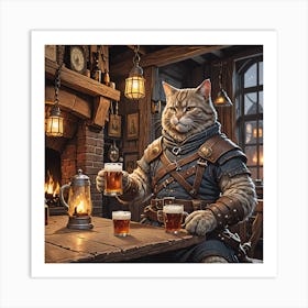 Viking Cat Art Print