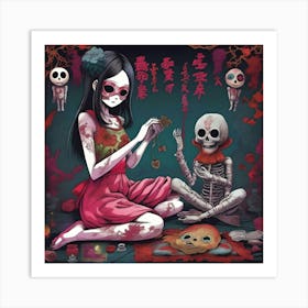 Anime Skeleton Girl Art Print