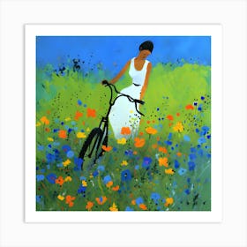Girl In A Field Art Print