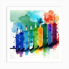 Colorful Pencils Art Print