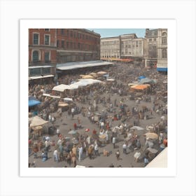 Market Square - Market Stock Videos & Royalty-Free Footage Art Print