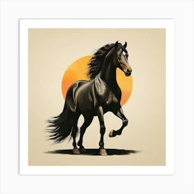 Horse At Sunset 1 Art Print