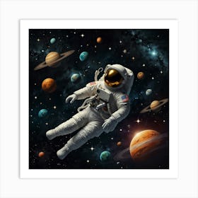 Astronaut In Space 12 Art Print