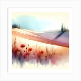 Watercolor Of Tuscany Art Print