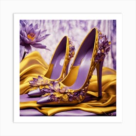 High Heels With Flowers Art Print