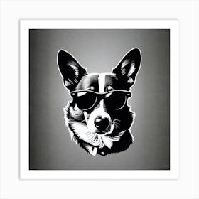 Corgi Dog In Sunglasses 3 Art Print