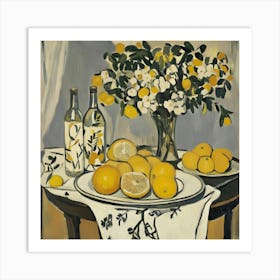 Lemons In A Vase Art Art Print