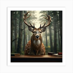 Deer In The Forest 20 Art Print