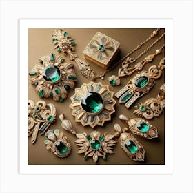 Emerald Jewelry 1 Art Print