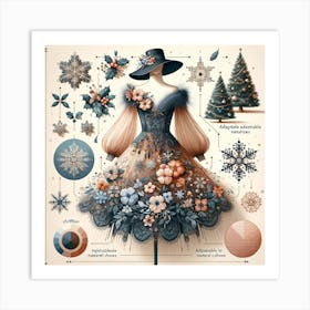 Illustration Of A Winter Dress Art Print