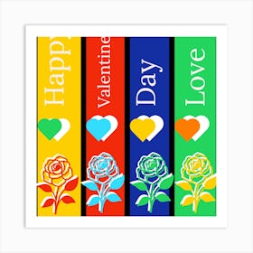 Valentine'S Day Banners Art Print