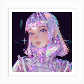 Holographic Girl Art Print