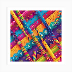 Colorful Paisley Pattern Art Print