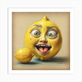 Lemon Face Art Print