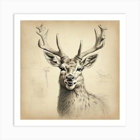 Deer Head 22 Art Print