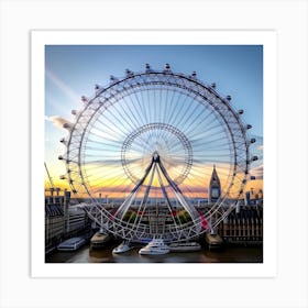 London Eye At Sunset Art Print