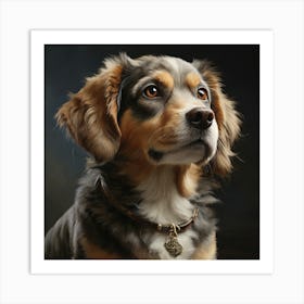 Portrait Of A Dog Art Print