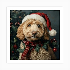 Christmas Goldendoodle 8 Art Print