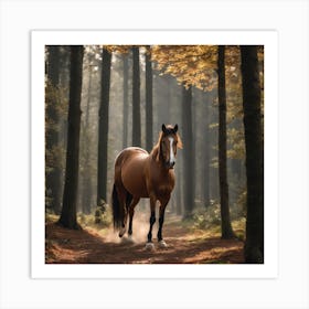 Horse In The Forest Art Print