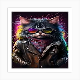 Cat In Sunglasses Art Print