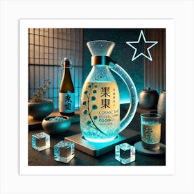 A Premium Beverage Titled Cosmic Sake, Served In Art Print