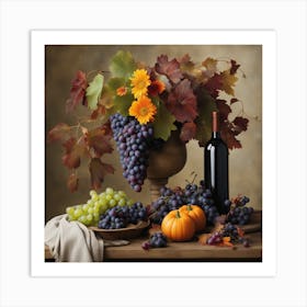 Autumn Grapes Art Print