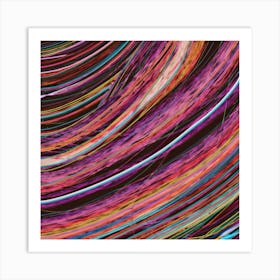 Abstract Wavy Lines colour Art Print