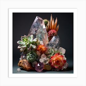 Succulents and Stones 14 Art Print