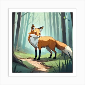 Fox In The Forest 22 Art Print