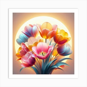 Colorful Tulips Art Print