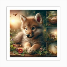 Luno the wolf cub 9 Art Print