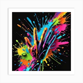 Colorful Hand Painting Art Print