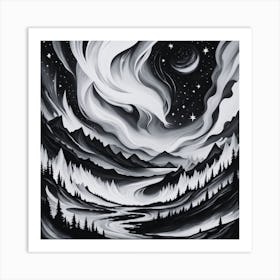 Black And White Painting 2 Art Print