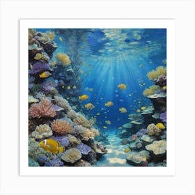 The Magic of the Ocean's Rainbow Coral Reef Art Print