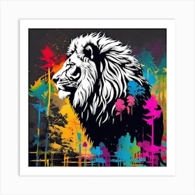 Lion In The Forest 23 Art Print