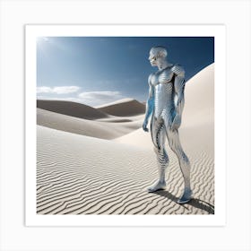 Futuristic Man In The Desert 10 Art Print
