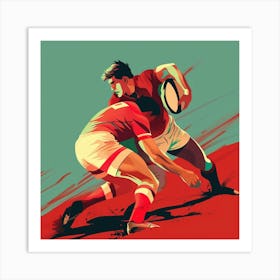 Rugby Players In Action 5 Art Print