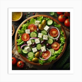 A Bountiful Harvest: A Mediterranean Salad Art Print