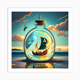 Ship In A Bottle Art Print