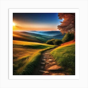 Path To The Sunset Art Print