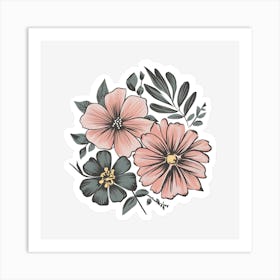 Pink Flowers 8 Art Print