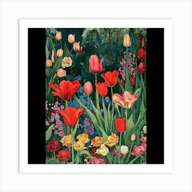 Tulips In The Garden 2 Art Print